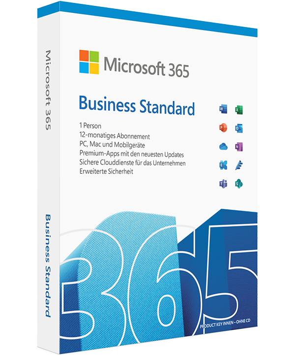 Microsoft 365 Business Standard 1 Jahr 15 Geräte Deutsch/Multilingual (KLQ-00211)