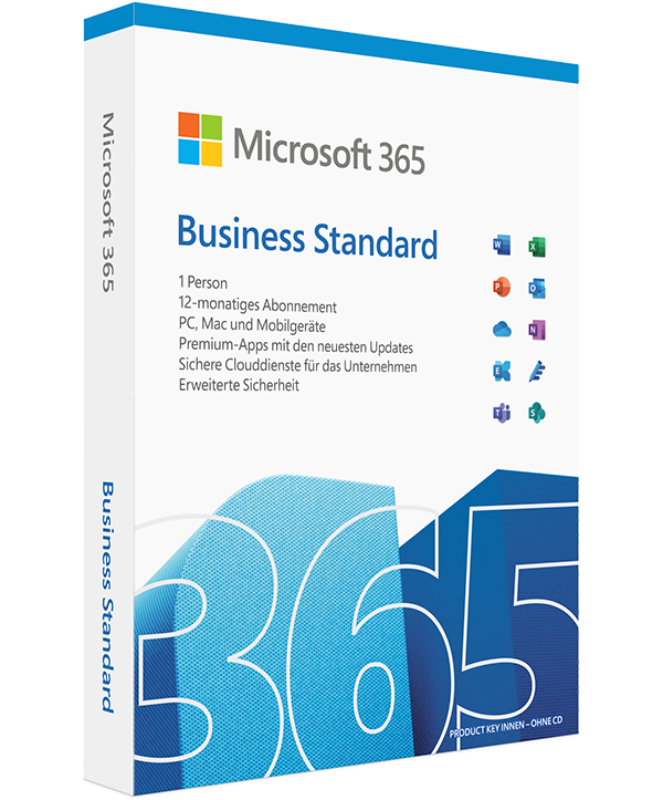 Microsoft 365 Business Standard 1 Jahr 15 Geräte Deutsch/Multilingual (KLQ-00211) Microsoft 365 Business Standard 1 Jahr 15 Geräte Deutsch/Multilingual (KLQ-00211)