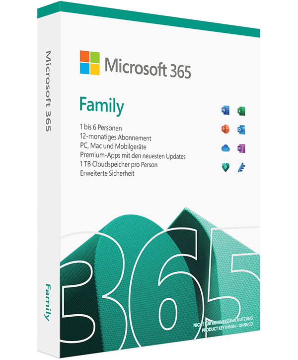 Microsoft 365 Family 1 Jahr 6 PCs/Macs + 6 Tablets (6 Personen) (6GQ-00092) Microsoft 365 Family 1 Jahr 6 PCs/Macs + 6 Tablets (6 Personen) (6GQ-00092)