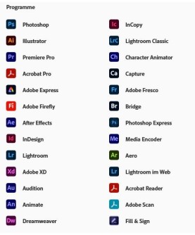 Adobe Creative Cloud Pro · All Apps für PC/Mac 1 User 1 Jahr Deutsch/Multilingual (65300197) mit E&R Cashback
