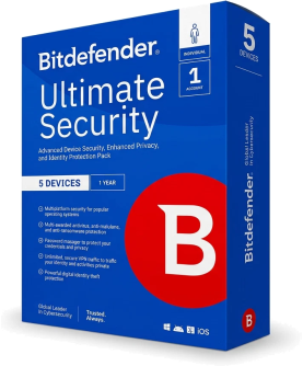 Bitdefender Ultimate Security Individual 2026 für PC/Mac/iOS/Android 5 Geräte 1 Jahr Deutsch/Multilingual (Multi-Device)