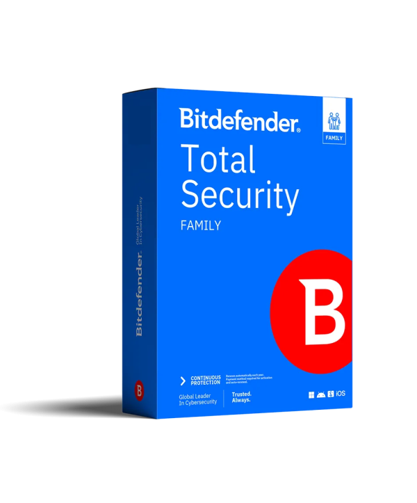 Bitdefender Total Security Family 2026 für PC/Mac/iOS/Android 25 Geräte 1 Jahr Deutsch/Multilingual (Multi-Device)