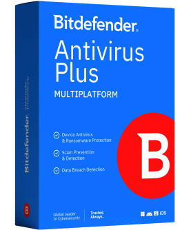 Bitdefender Antivirus Plus Multiplatform 2026 für PC/Mac/iOS/Android 3 Geräte 1 Jahr Deutsch/Multilingual (Multi-Device)