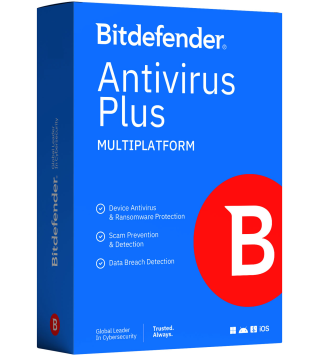 Bitdefender Antivirus Plus Multiplatform 2026 für PC/Mac/iOS/Android 5 Geräte 1 Jahr Deutsch/Multilingual (Multi-Device)