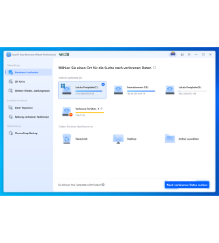 EaseUS Data Recovery Wizard 2026 Professional 1 PC Deutsch/Multilingual (Dauerlizenz, aktuelle Vollversion) (SNDRWP50)