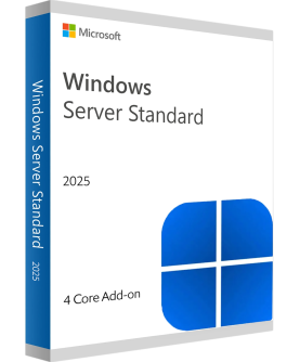 Microsoft Windows Server 2025 Standard 64-Bit 4 Core Add-on Deutsch/Multilingual (EP2-17259) (Dauerlizenz) mit E&R Cashback