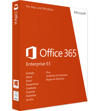Microsoft Office 365 Enterprise E3 1 User 1 Jahr (bis zu 15 Geräte) (Q5Y-00003)
