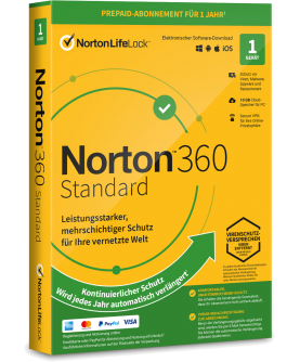 Norton 360 Standard 1 Gerät 1 Jahr + 10 GB MD (mit Abonnement) (deutsch)