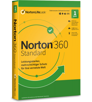 Norton 360 Standard 1 Gerät 1 Jahr + 10 GB MD (ohne Abonnement) (deutsch)