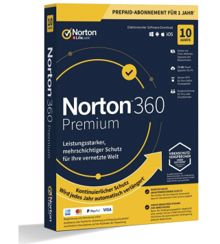 Norton 360 Premium 10 Geräte 1 Jahr + 75 GB MD (mit Abonnement) (deutsch)