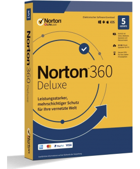 Norton 360 Deluxe 5 Geräte 1 Jahr + 50 GB MD (ohne Abonnement) (deutsch)