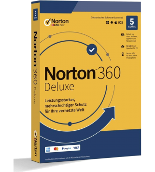 Norton 360 Deluxe 5 Geräte 1 Jahr + 50 GB MD (ohne Abonnement) (deutsch)