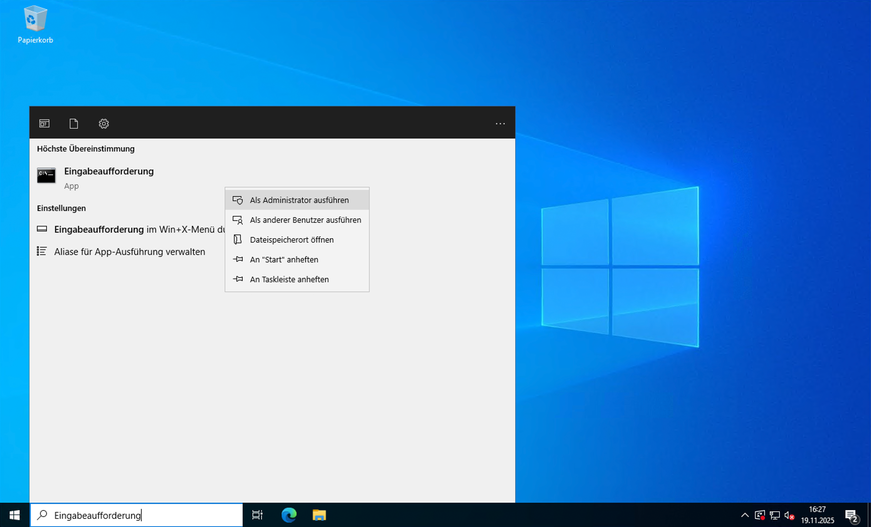 Eingabeaufforderung öffnen