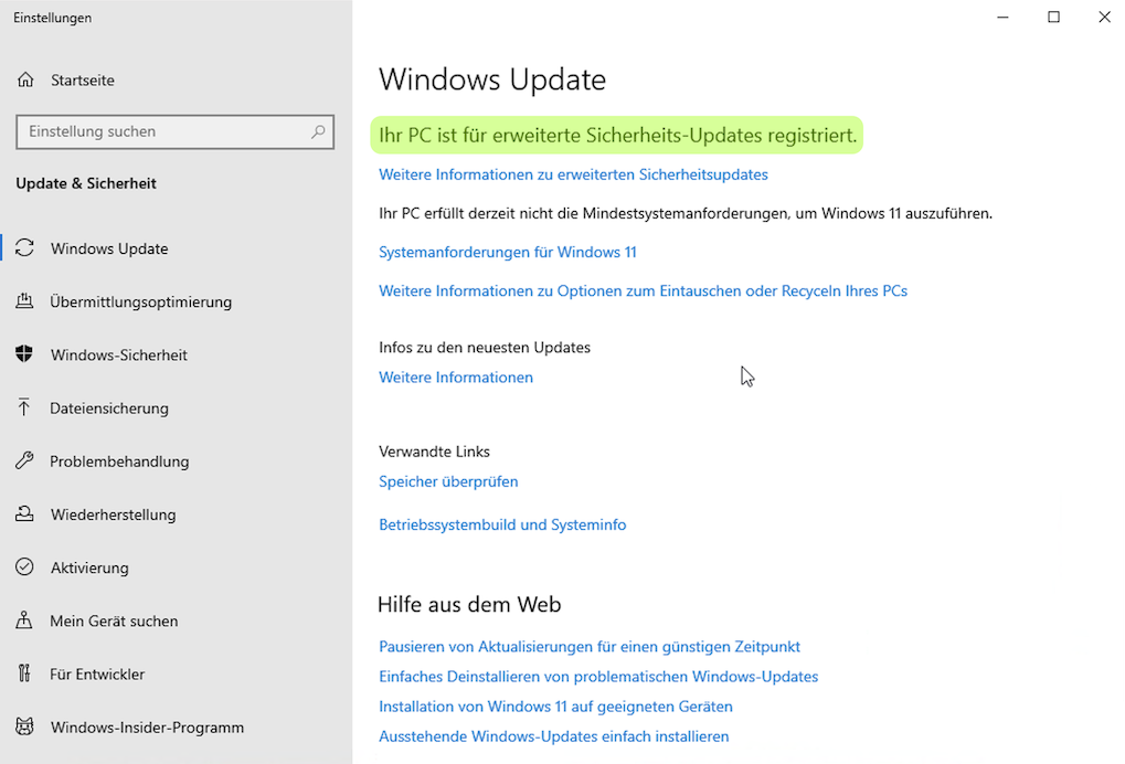 Windows 10 ESU Update